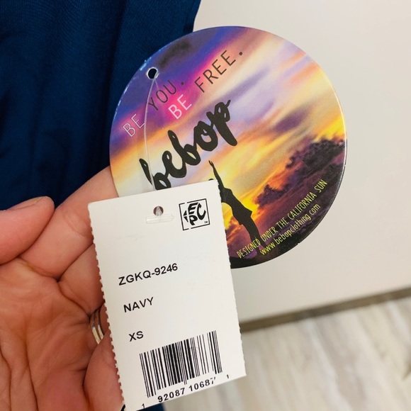 NEW BeBop Navy Wrap Jumpsuit XS - Picture 5 of 8